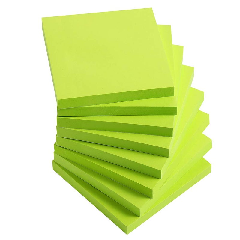Vanpad Sticky Notes 3x3 Inches,Bright Green Self-Stick Pads, Easy to Post for Home, Office, Notebook, 8 Pads/Pack - Image 1